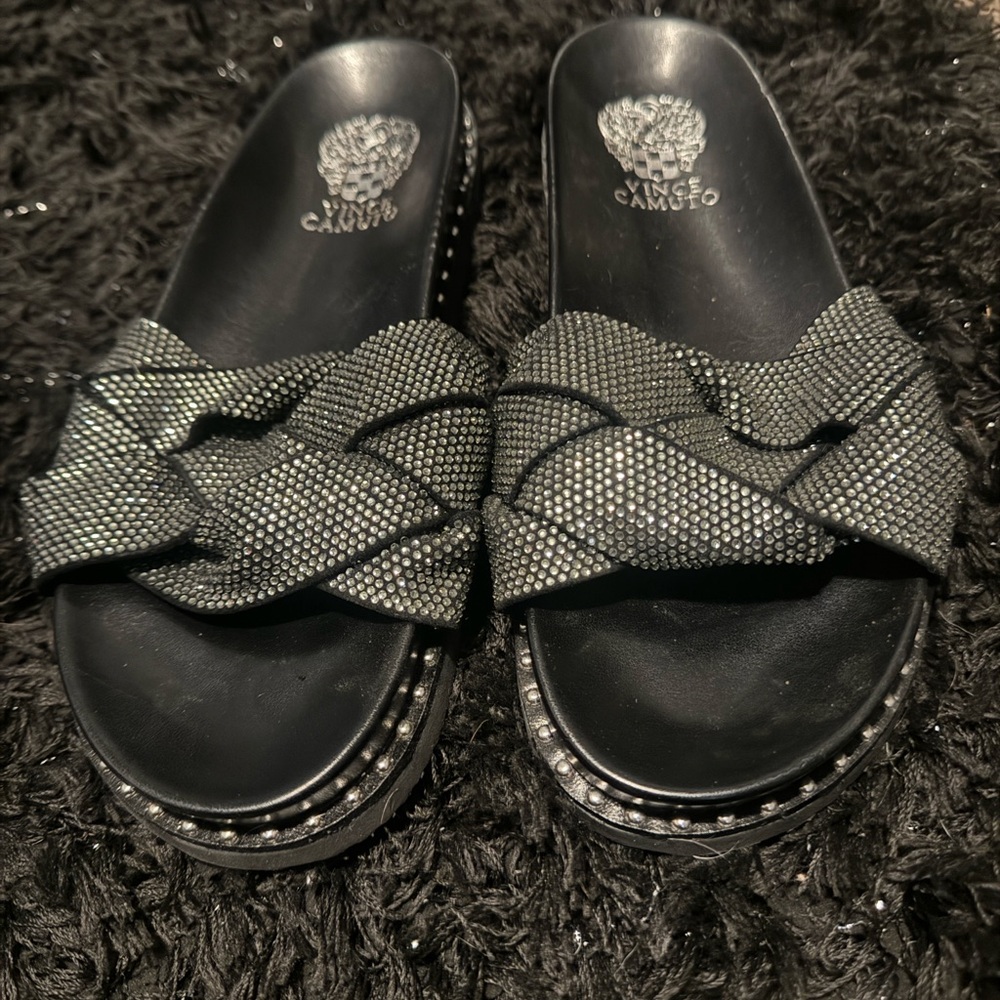 Vince Camuto Women's Kevind Woven Flat Sandal Slide SIZE 8